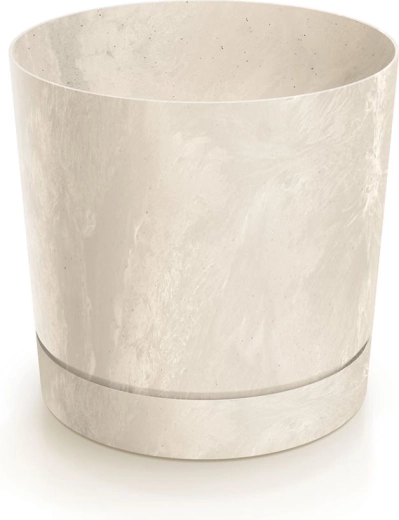 Tubo P virágtartó betonhatású 39 cm krémszínű