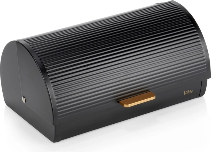 Fekete fém kenyértartó 39 × 28 × 18,5 cm