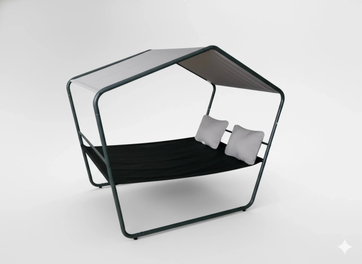 Kerti dupla nyugágy napellenzővel