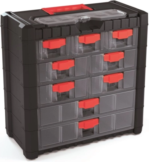 Műanyag függesztett rendező Multicase Cargo 400 × 200 × 392 mm, 9 fiókkal