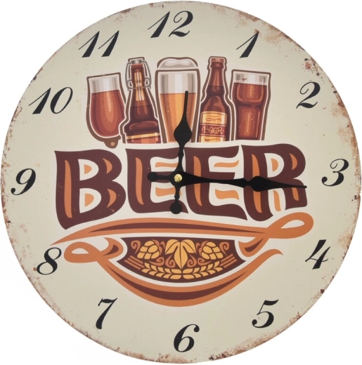 Beer bézs fa falióra 34 cm