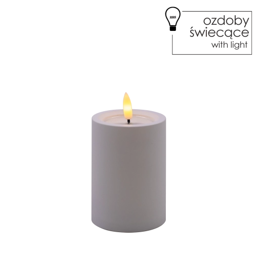 Fehér LED gyertya 7 × 10 cm, pislákoló lánggal