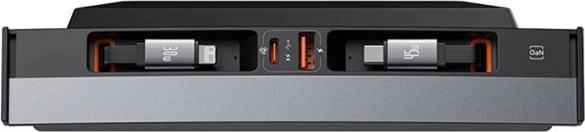 Baseus T‑Space Pro elosztó Tesla S-hez, kihúzható USB‑C kábelekkel (fekete)