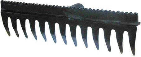 Gereblye kiegyenlítő léccel 38,5 × 11 cm, 13 fog, üvegszállal erősített PA, nyél nélkül