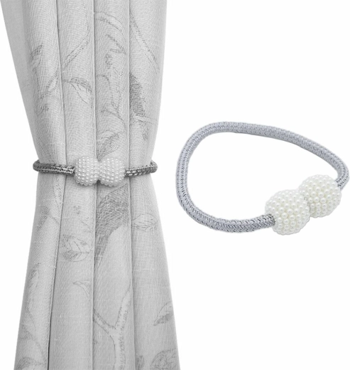 Mágneses függöny- és sötétítőcsipesz, Szürke Gyöngy