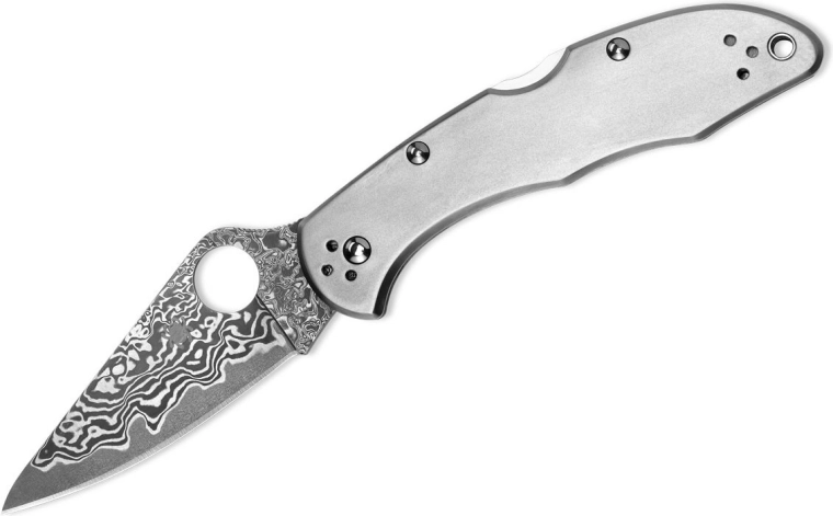 Spyderco Delica 4 Titanium Damascus zsebkés 7,4 cm