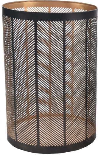 Line fém gyertyatartó fekete–arany 22 cm