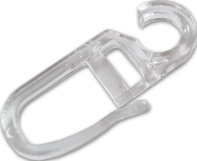 Átlátszó függönykampók, műanyag, 10 db-os csomag