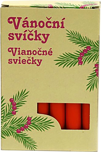 Piros, nem csöpögő karácsonyfagyertyák - 12 db