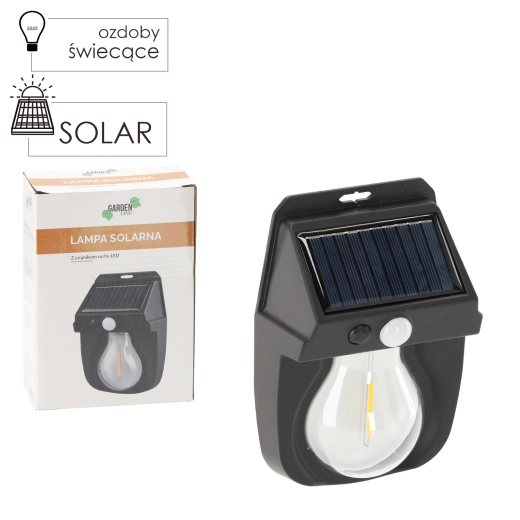 Napelemes fali LED lámpa mozgásérzékelővel