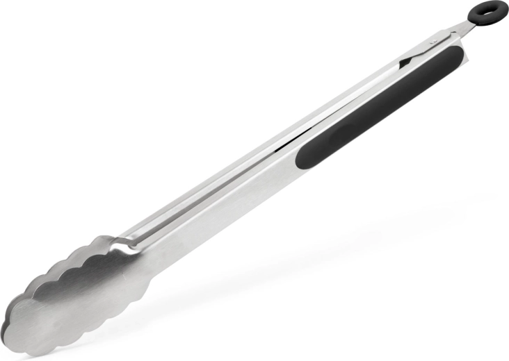 Rozsdamentes acél grillfogó 34 cm, fekete