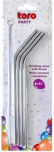 Rozsdamentes szívószál eco szett 4 db + tisztítókefe