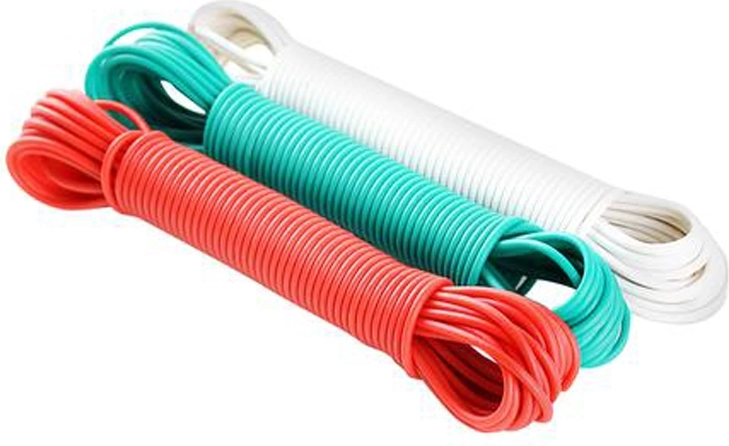 Acélhuzalos, műanyag bevonatú ruhaszárító kötél 10 m