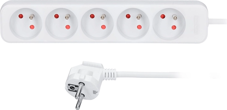 Solight hosszabbító 5 aljzattal, 3 m, fehér