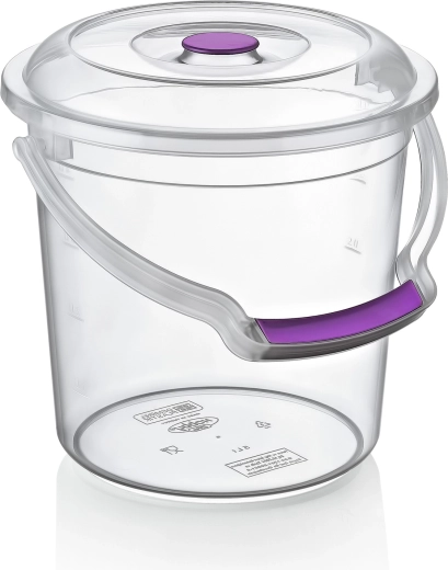 Átlátszó műanyag vödör fedéllel, 5 l