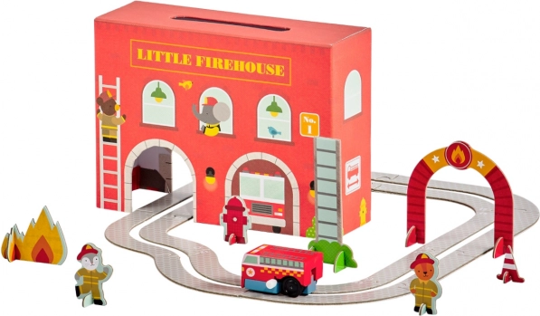Petit Collage játékkészlet tűzoltóállomás