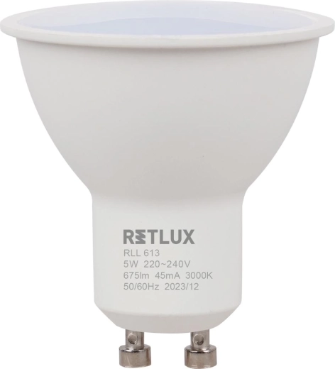 RETLUX GU10 5 W-os meleg fehér LED reflektorizzó