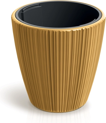ORO virágtartó kivehető betéttel 19,9 cm, mustársárga