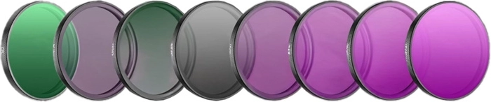 Szűrőkészlet DJI Osmo Action 6-hoz – CPL, MCUV, ND8/16/32/64, LPR és Black Mist 1/4