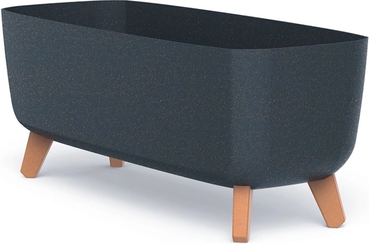 Gracia Case Eco Wood 58 cm antracit lábas virágtartó fa lábakkal