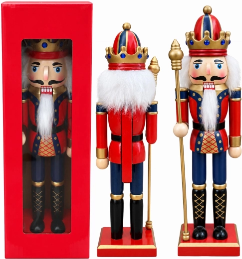 30 cm-es fából készült karácsonyi diótörő figura