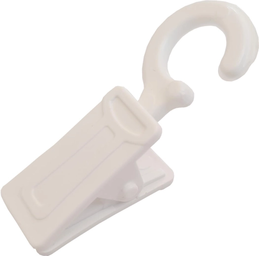 Műanyag csipeszek textil rögzítéséhez, fehér, 10 db