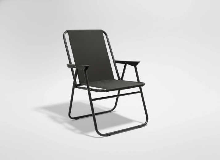 Összecsukható kerti szék, fekete, 53 × 59 × 76 cm