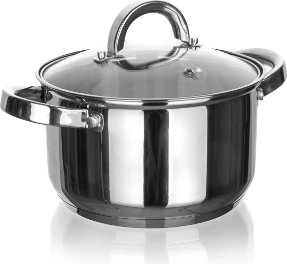 Rozsdamentes fazék üvegfedővel 18 cm 2,6 l CUISINO