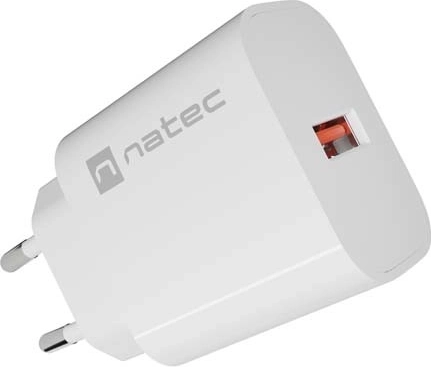Natec Ribera hálózati töltő 1× USB-A 18 W fehér
