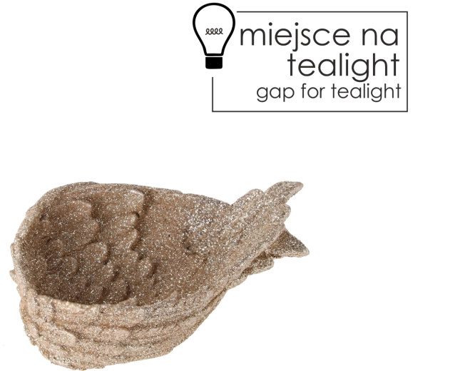 Fehér, szárny alakú kerámia mécsestartó tealight gyertyához