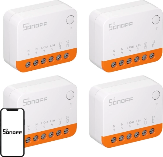 Sonoff MINIR4 Extreme okos Wi‑Fi kapcsoló (4 db-os készlet)