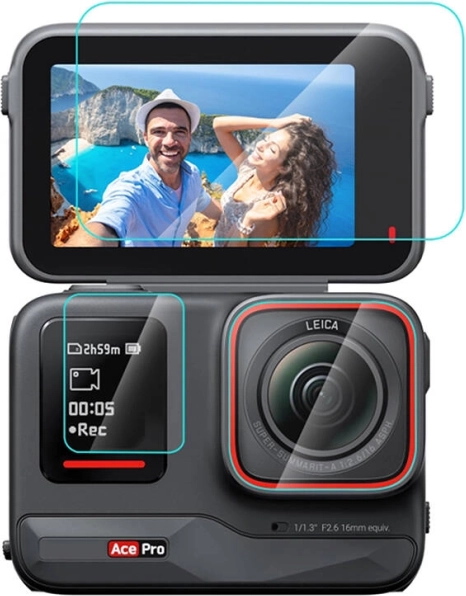 3 az 1-ben edzett üvegfólia az Insta360 Ace Pro-hoz