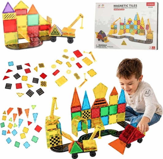 Mágneses 3D építőkészlet STEM gyerekeknek – 90 darabos