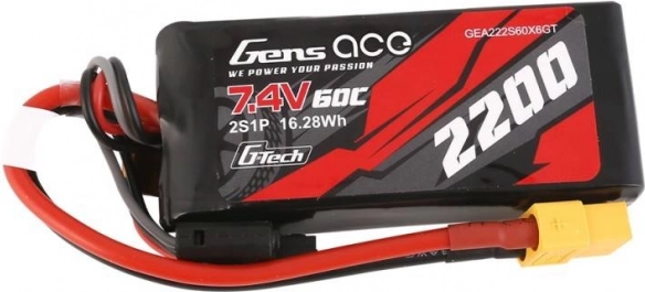 Gens Ace LiPo akkumulátor 2200mAh 7,4V 60C XT60 csatlakozóval