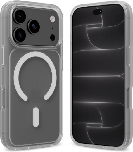 Crong Hybrid Matte Magnetic MagSafe tok iPhone 18 Pro / 17 Pro készülékhez – Fehér