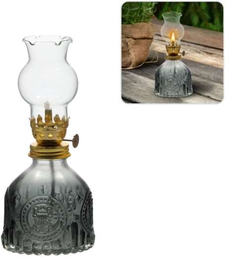 Üveg petróleumlámpa 17,5 cm