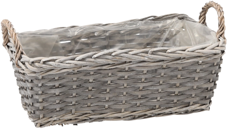 Fonott téglalap alakú ültető tál 38 × 19 × 14 cm, szürke