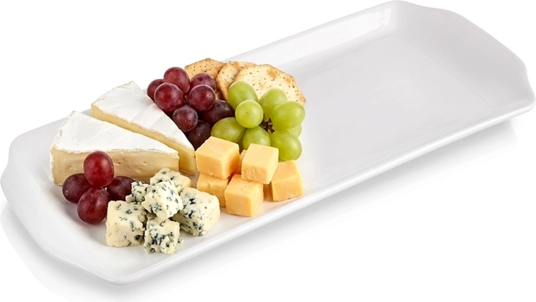 MONA porcelán szervírozótál, fehér, 36 × 15,5 × 2,3 cm