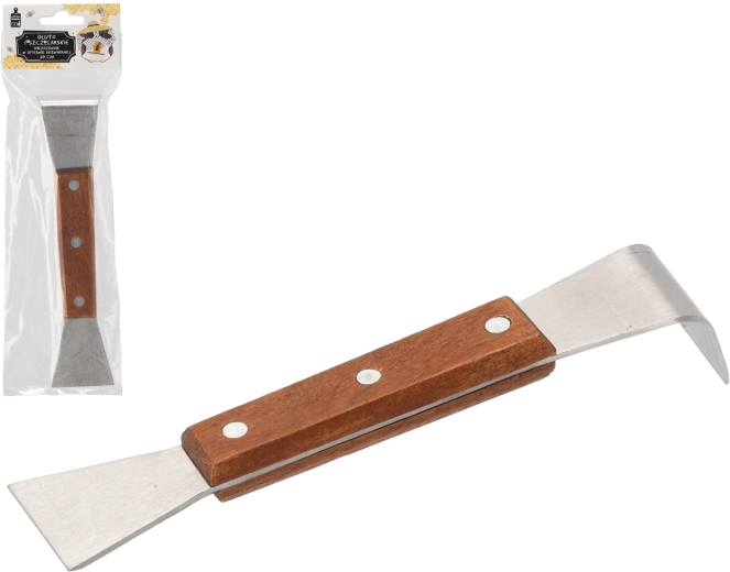 Rozsdamentes acél méhész véső fa nyéllel, 20 cm