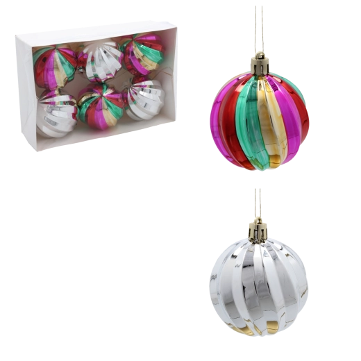 Tökszerű karácsonyi gömbszett 6 cm, vegyes színek (6 db)