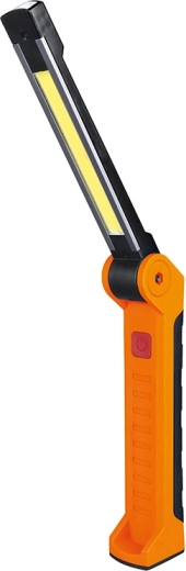 Solight tölthető munkalámpa LED 500 lm + 70 lm (COB, USB-C) fekete-narancs