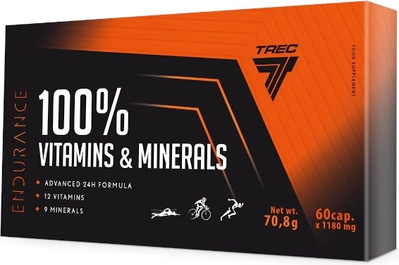Trec Endurance 100% Vitamins & Minerals multivitaminok és ásványi anyagok sportolóknak 60 kapszula