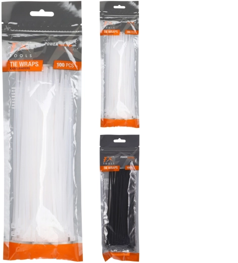 Húzó kábelkötegelők 200 × 2,5 mm, fekete