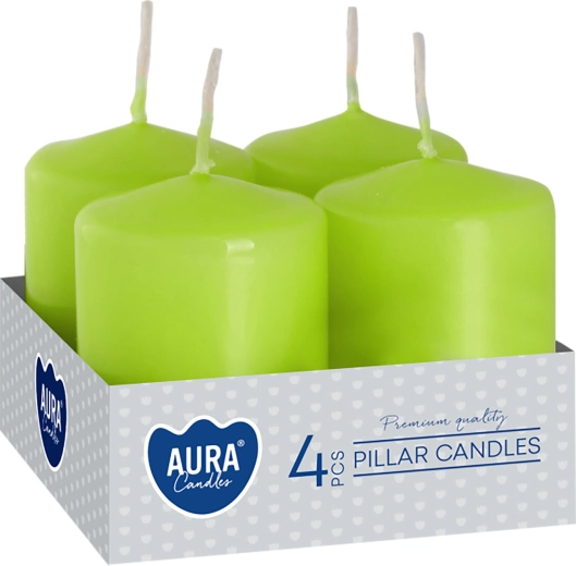 Adventi olívazöld gyertyák 60 × 40 mm (4 db)