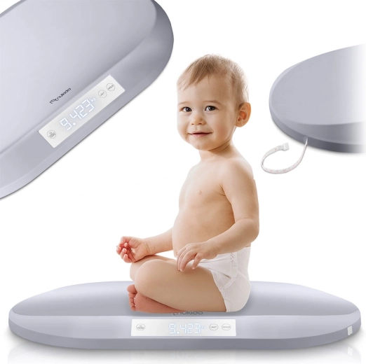 Elektronikus Nukido csecsemőmérleg nagy pontossággal és mérőszalaggal