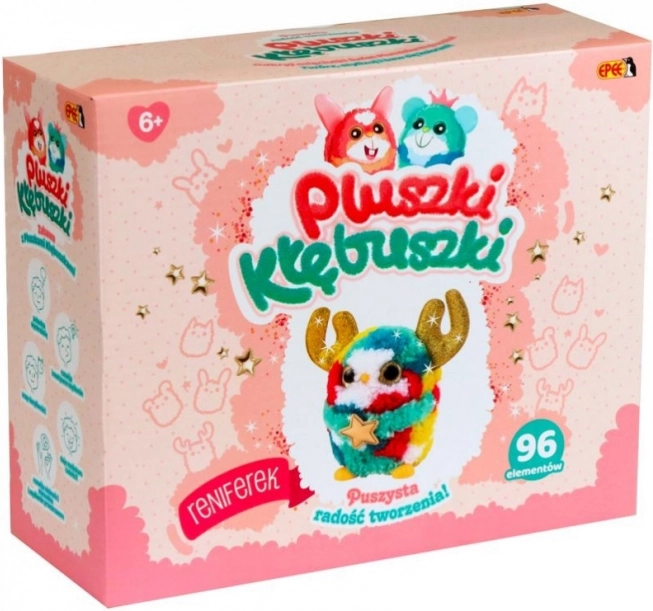 Pluszki-Kłębuszki kreatív készlet, rénszarvas, 96 darab