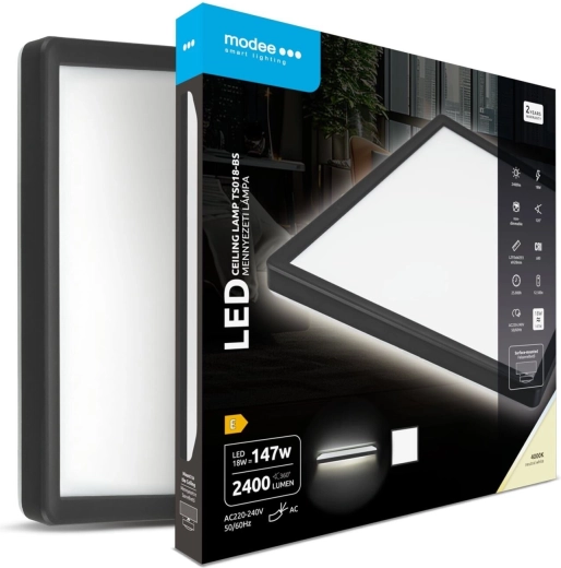 Modee négyzet alakú mennyezeti LED lámpatest TS018-BS 18 W 4000 K 2400 lm