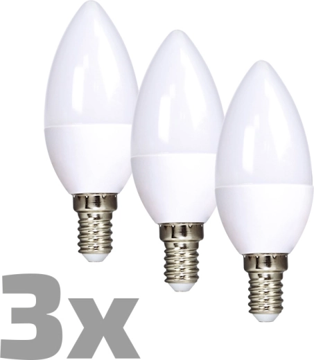 Ecolux LED gyertya izzó E14 6 W 3000 K 450 lm - 3 db