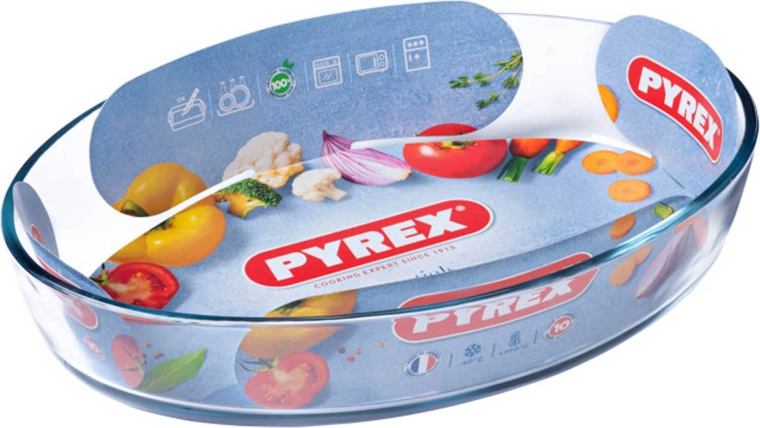Pyrex ovális tepsi 2,2 l üveg 30 × 21 × 6 cm