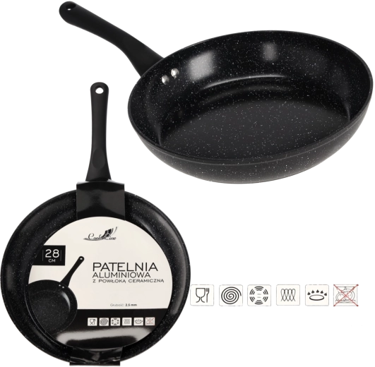 28 cm-es alumínium serpenyő kerámia bevonattal indukcióhoz